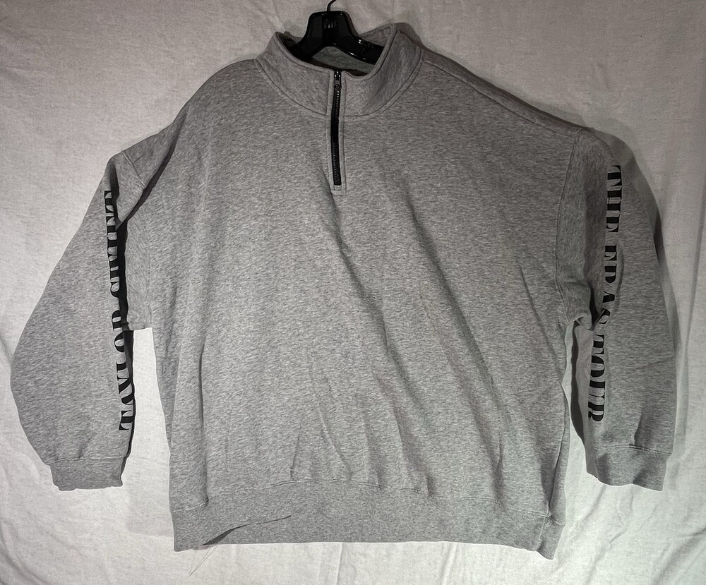 Taylor Swift The Eras Tour 1/4 Zip Sweatshirt Size 2XL Grey